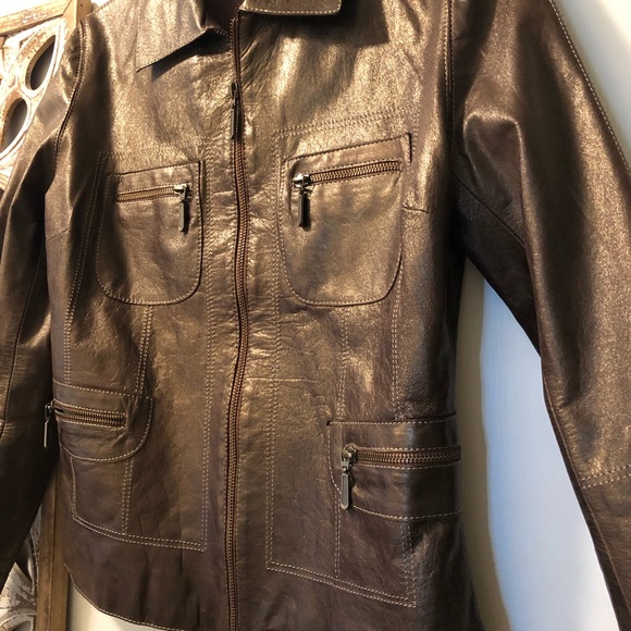 Bronze Leather Jacket - Picture 4 of 4